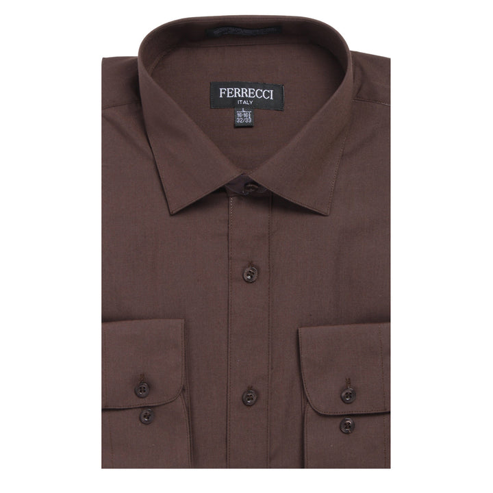 Mens Solid Dark Colored Dress Shirt - Many Colors - FHYINC best men&