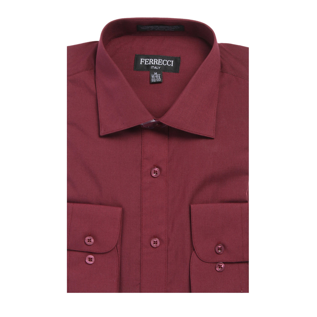 Mens Solid Dark Colored Dress Shirt - Many Colors - FHYINC best men&