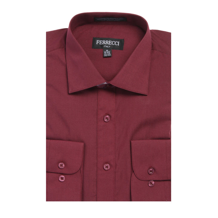Mens Solid Dark Colored Dress Shirt - Many Colors - FHYINC best men&