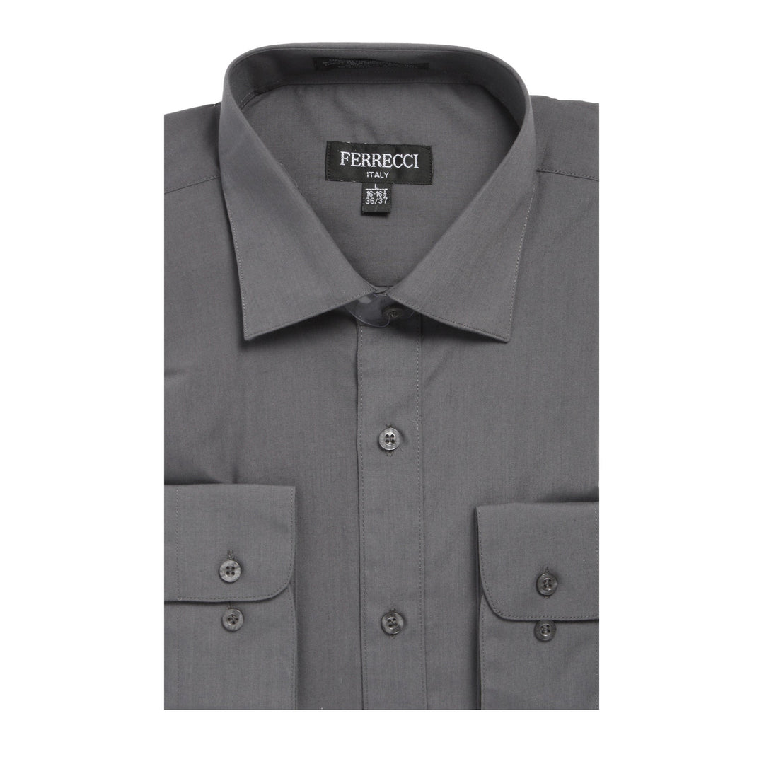 Mens Solid Dark Colored Dress Shirt - Many Colors - FHYINC best men&