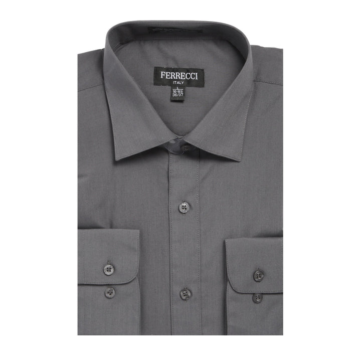 Mens Solid Dark Colored Dress Shirt - Many Colors - FHYINC best men&