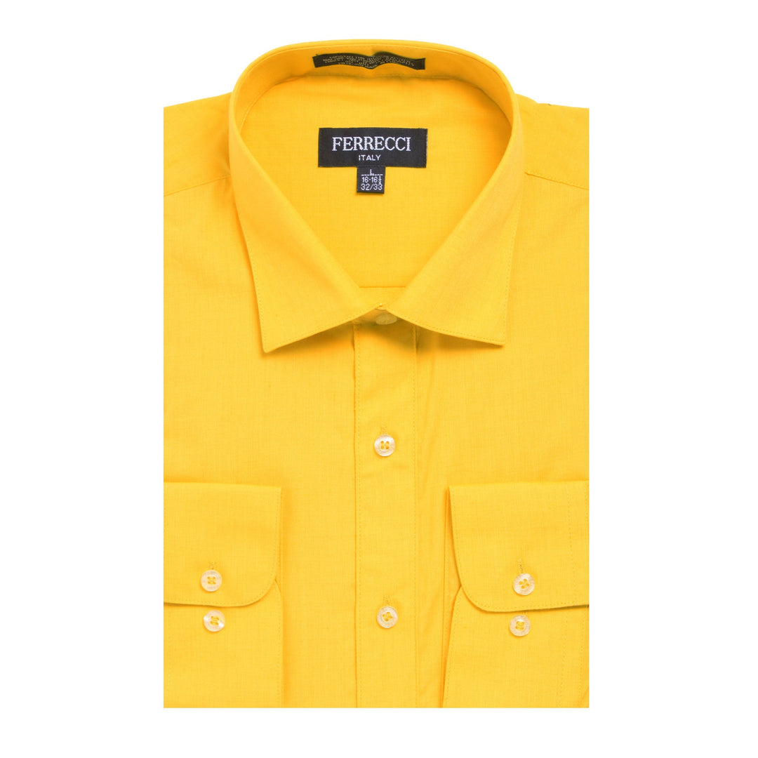 Mens Solid Bright Colored Dress Shirt - Many Colors - FHYINC best men&