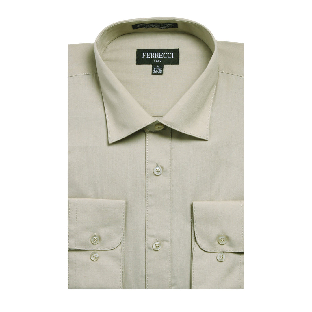 Mens Solid Light Colored Dress Shirt - Many Colors - FHYINC best men&