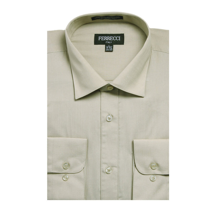 Mens Solid Light Colored Dress Shirt - Many Colors - FHYINC best men&