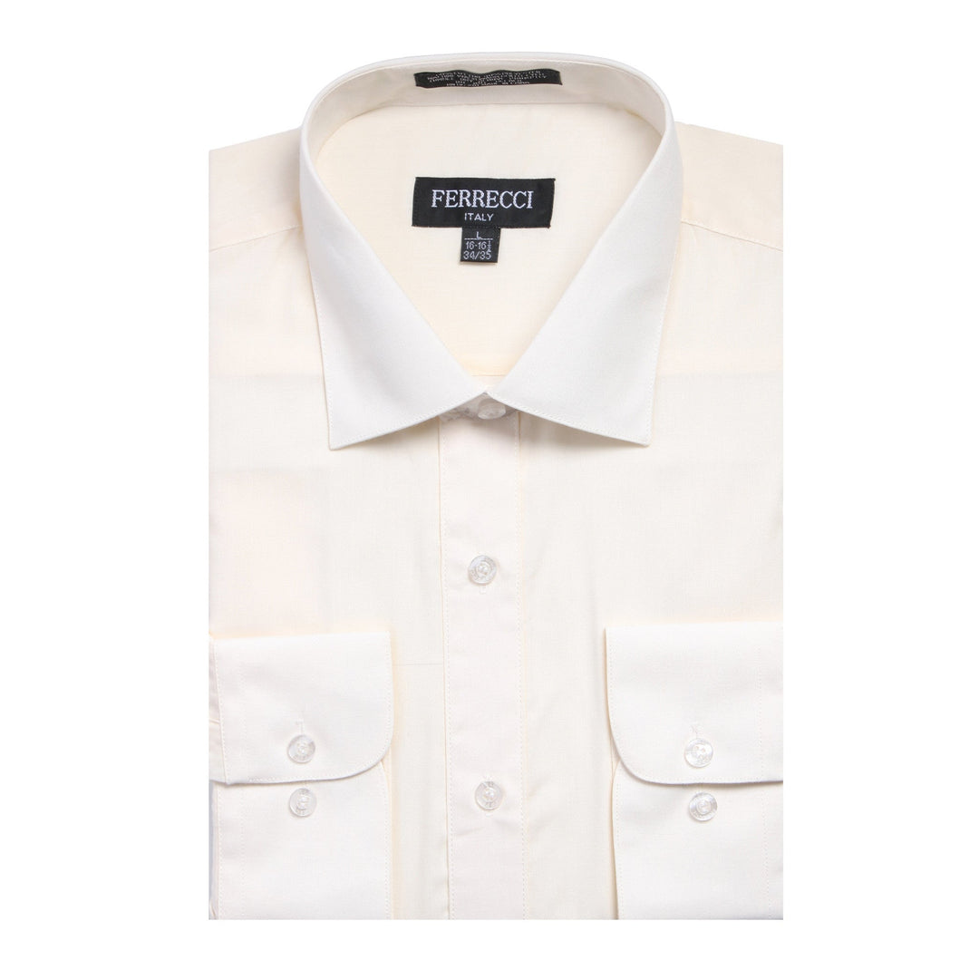 Mens Solid Light Colored Dress Shirt - Many Colors - FHYINC best men&