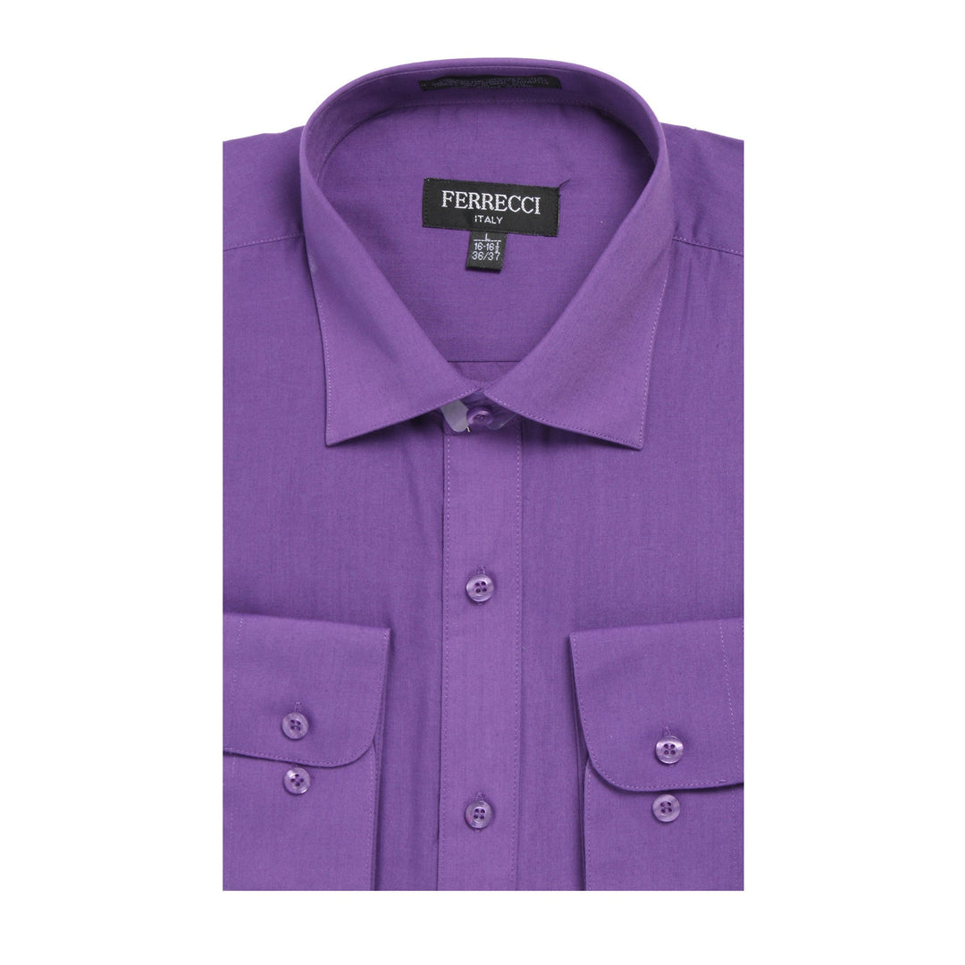 Mens Solid Dark Colored Dress Shirt - Many Colors - FHYINC best men&