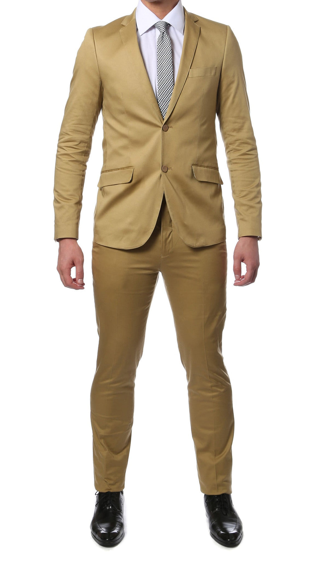 Madison Tan Ultra Slim Fit Cotton 2pc Suit Madison Tan Ultra Slim Fit Cotton 2pc Suit
