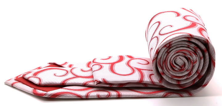 Mens Dads Classic Red Paisley Pattern Business Casual Necktie &amp; Hanky Set O-4 - FHYINC best men&
