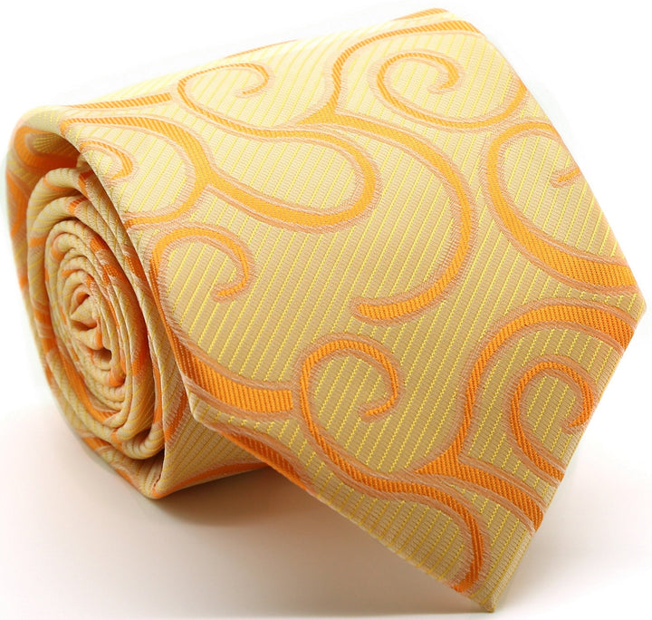 Mens Dads Classic Yellow Paisley Pattern Business Casual Necktie &amp; Hanky Set O-9 - FHYINC best men&