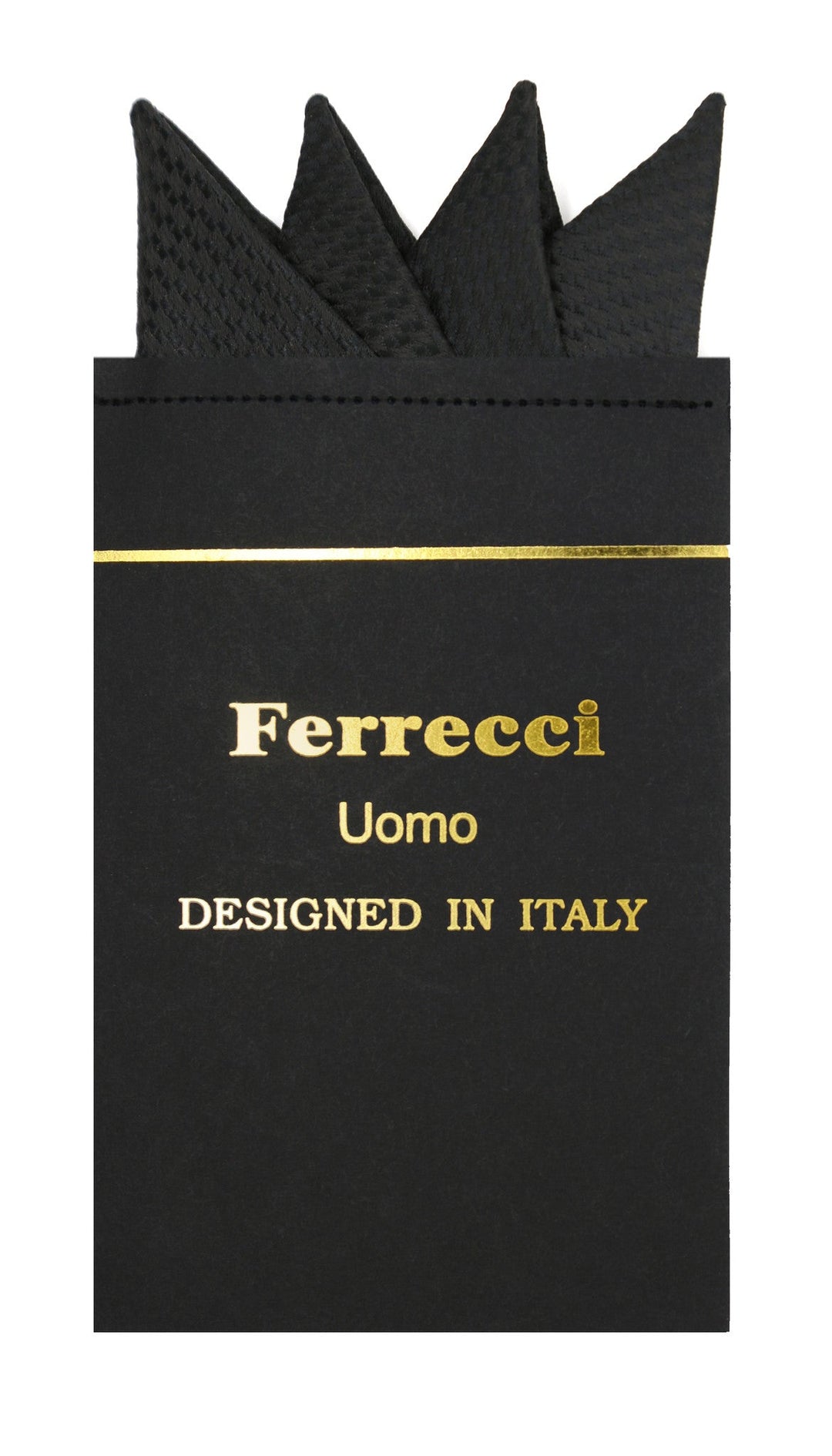 Pre-Folded Microfiber Black Black Geometric Handkerchief Pocket Square - FHYINC best men's suits, tuxedos, formal men's wear wholesale