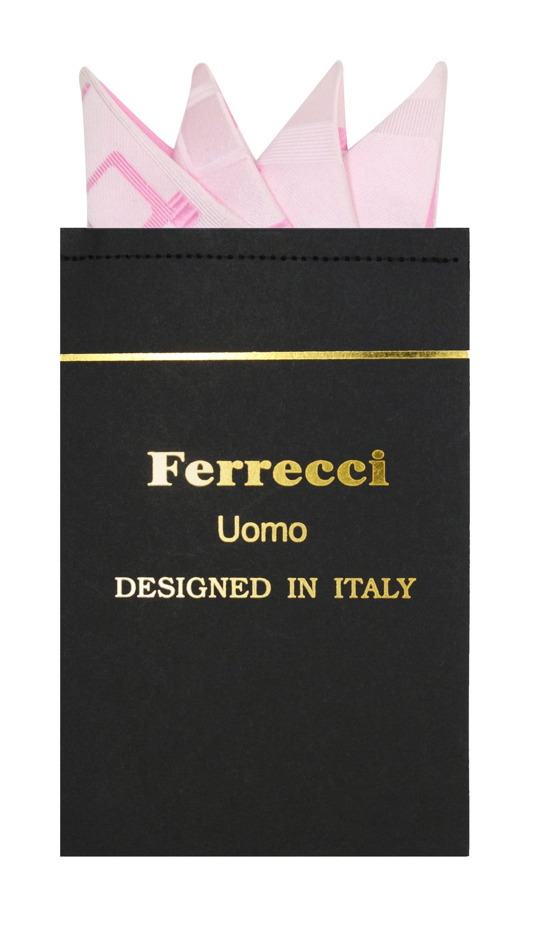 Pre-Folded Microfiber Light Pink Geometric Handkerchief Pocket Square - FHYINC best men's suits, tuxedos, formal men's wear wholesale