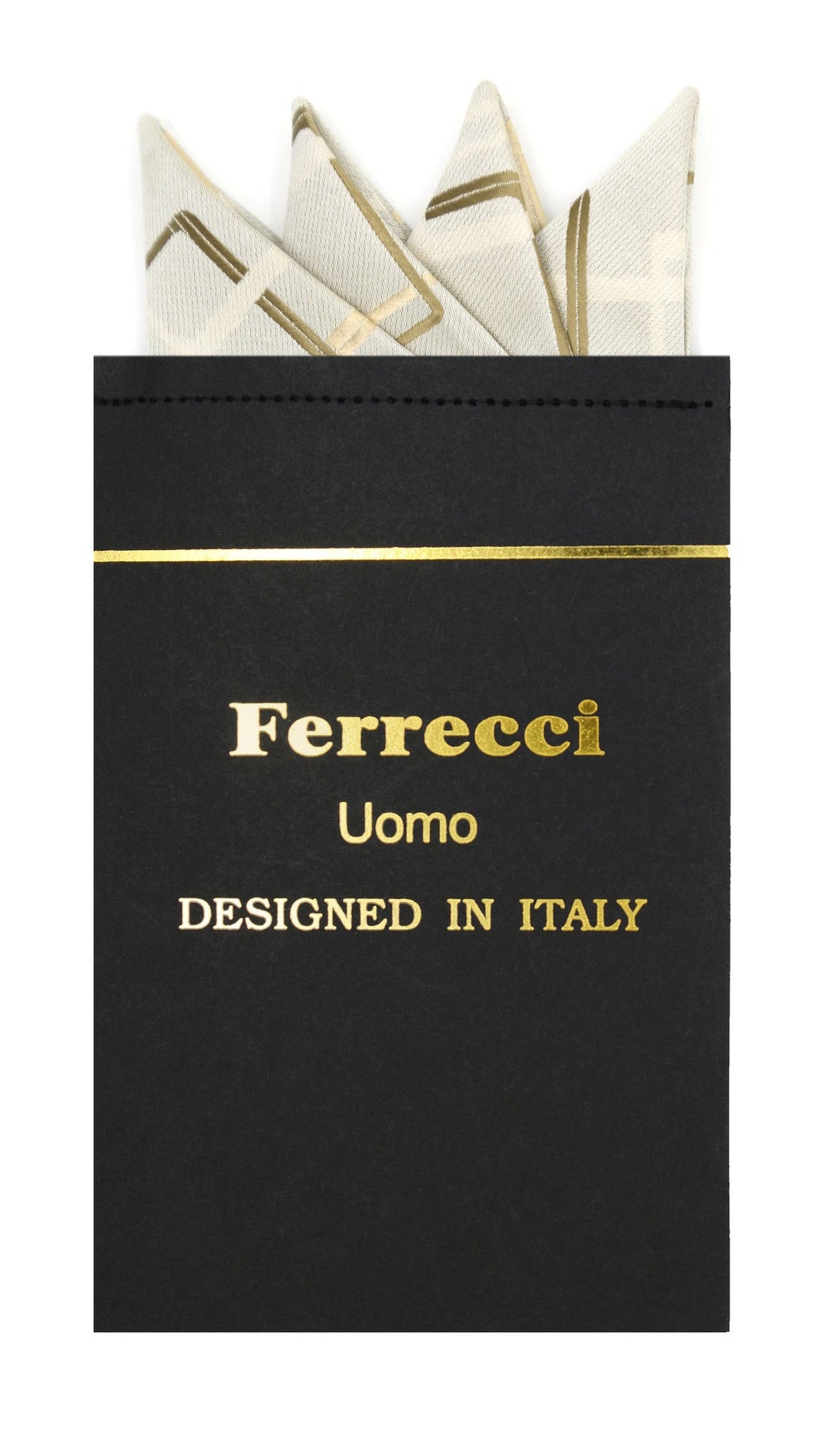 Pre-Folded Microfiber Olive Geometric Handkerchief Pocket Square - FHYINC best men's suits, tuxedos, formal men's wear wholesale