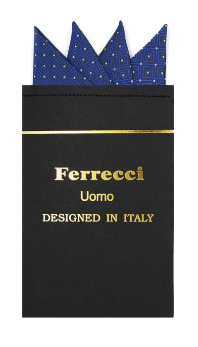 Pre-Folded Microfiber Royal Geometric Handkerchief Pocket Square - FHYINC best men's suits, tuxedos, formal men's wear wholesale