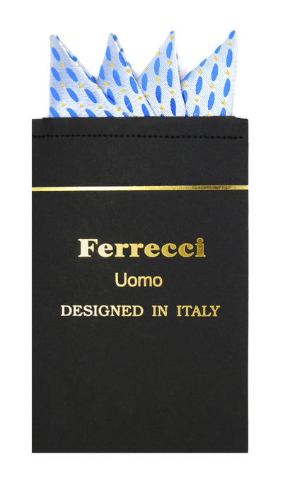 Pre-Folded Microfiber Blue Polkadot Handkerchief Pocket Square - FHYINC best men's suits, tuxedos, formal men's wear wholesale