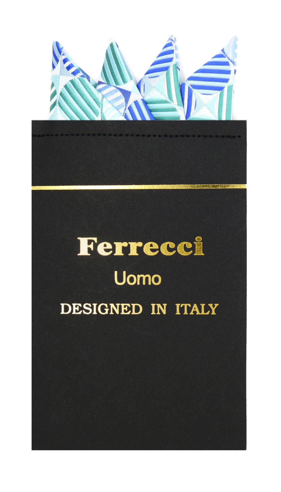 Pre-Folded Microfiber Blue Green Polkadot Handkerchief Pocket Square - FHYINC best men's suits, tuxedos, formal men's wear wholesale