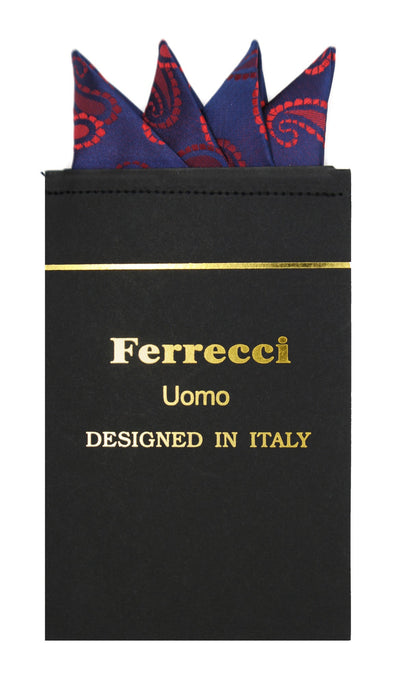 Pre-Folded Microfiber Red Paisley Handkerchief Pocket Square - FHYINC best men's suits, tuxedos, formal men's wear wholesale