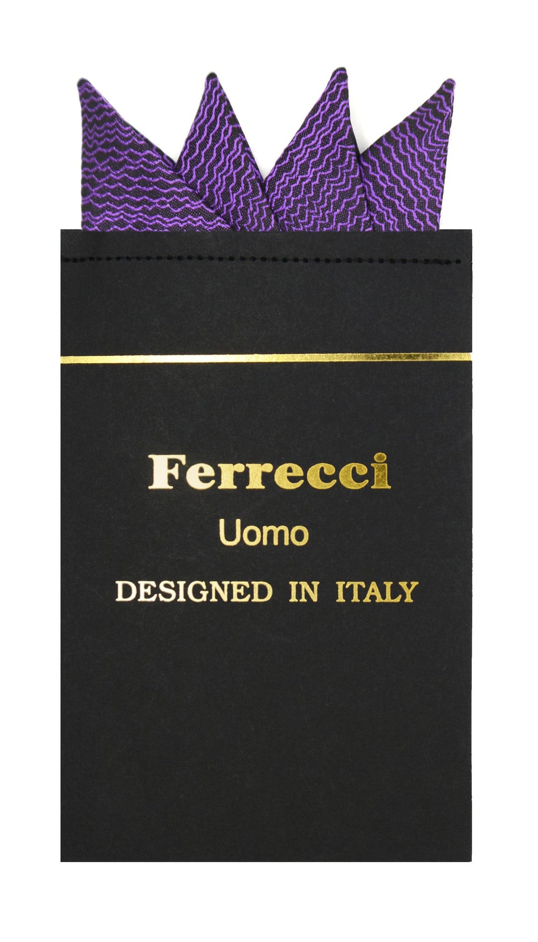 Pre-Folded Microfiber Purple Stripe Handkerchief Pocket Square - FHYINC best men's suits, tuxedos, formal men's wear wholesale