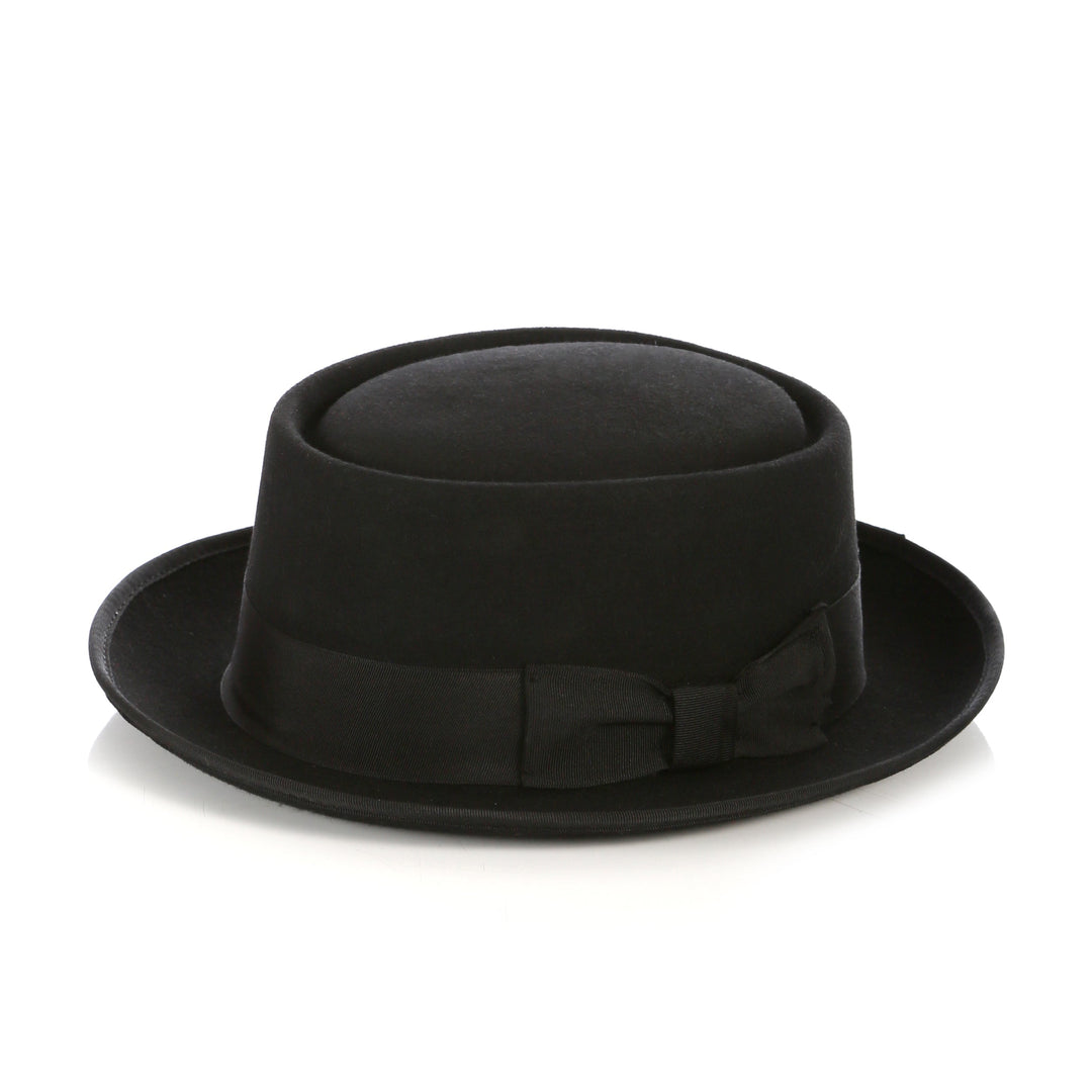Black Wool Pork Pie Hat - FHYINC best men&
