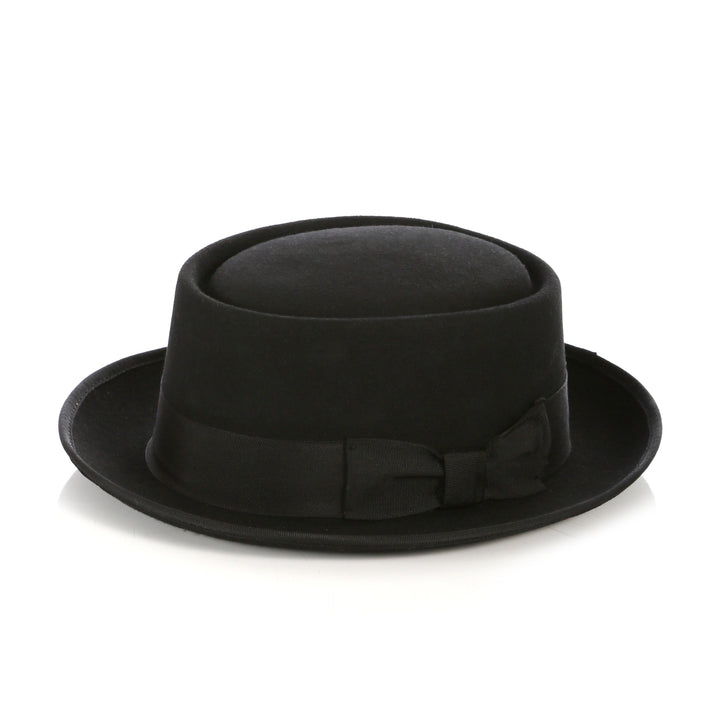 Black Wool Pork Pie Hat - FHYINC best men&