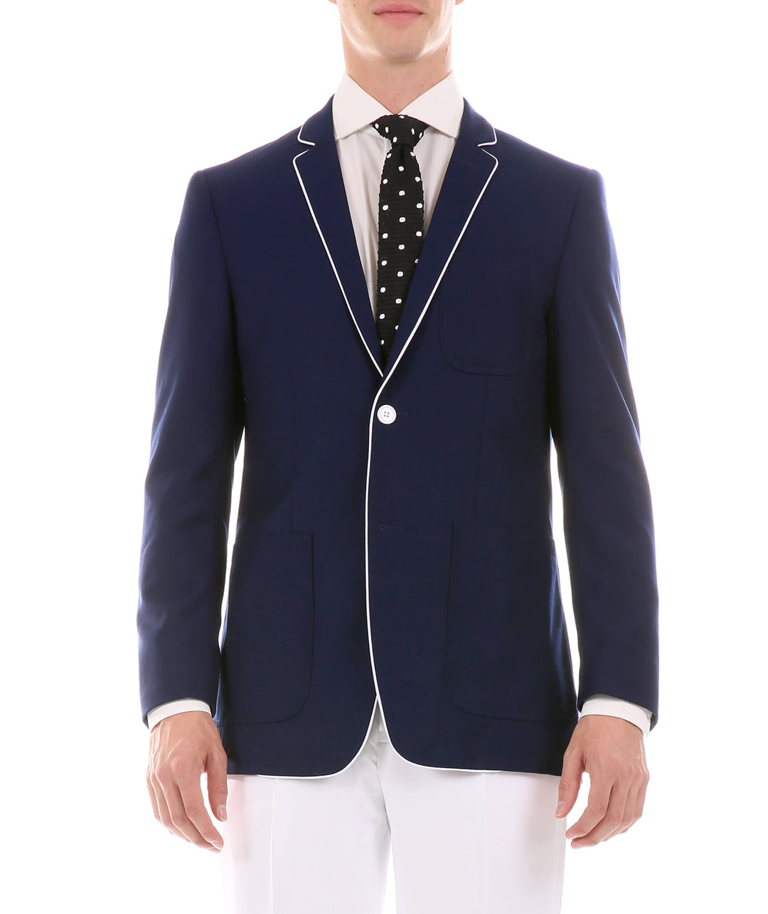 Mens Porter Navy Slim Fit Blazer - FHYINC best men&