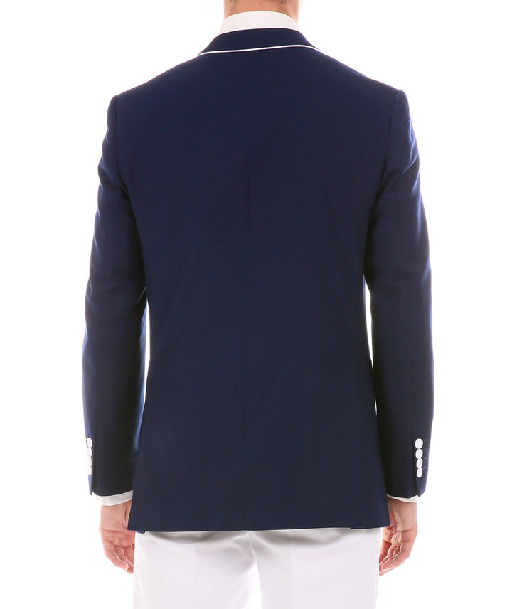 Mens Porter Navy Slim Fit Blazer - FHYINC best men&