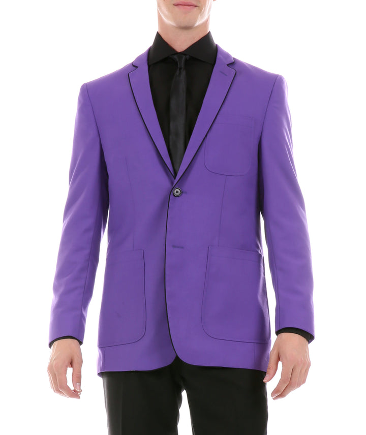 Mens Porter Purple Slim Fit Blazer - FHYINC best men&