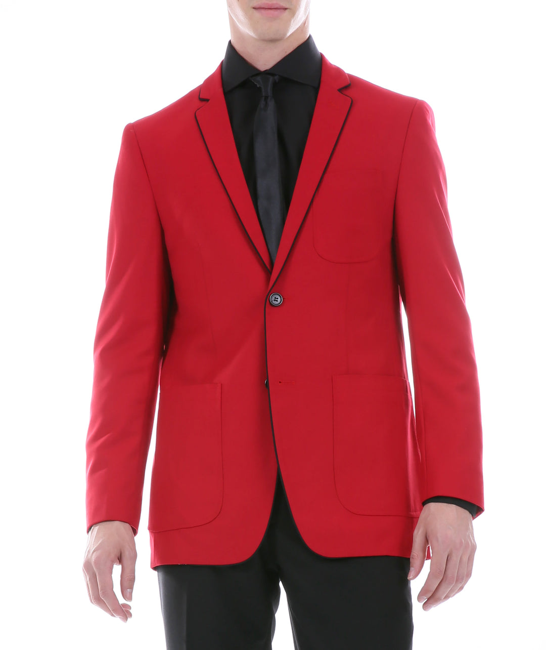 Mens Porter Red Slim Fit Blazer - FHYINC best men&