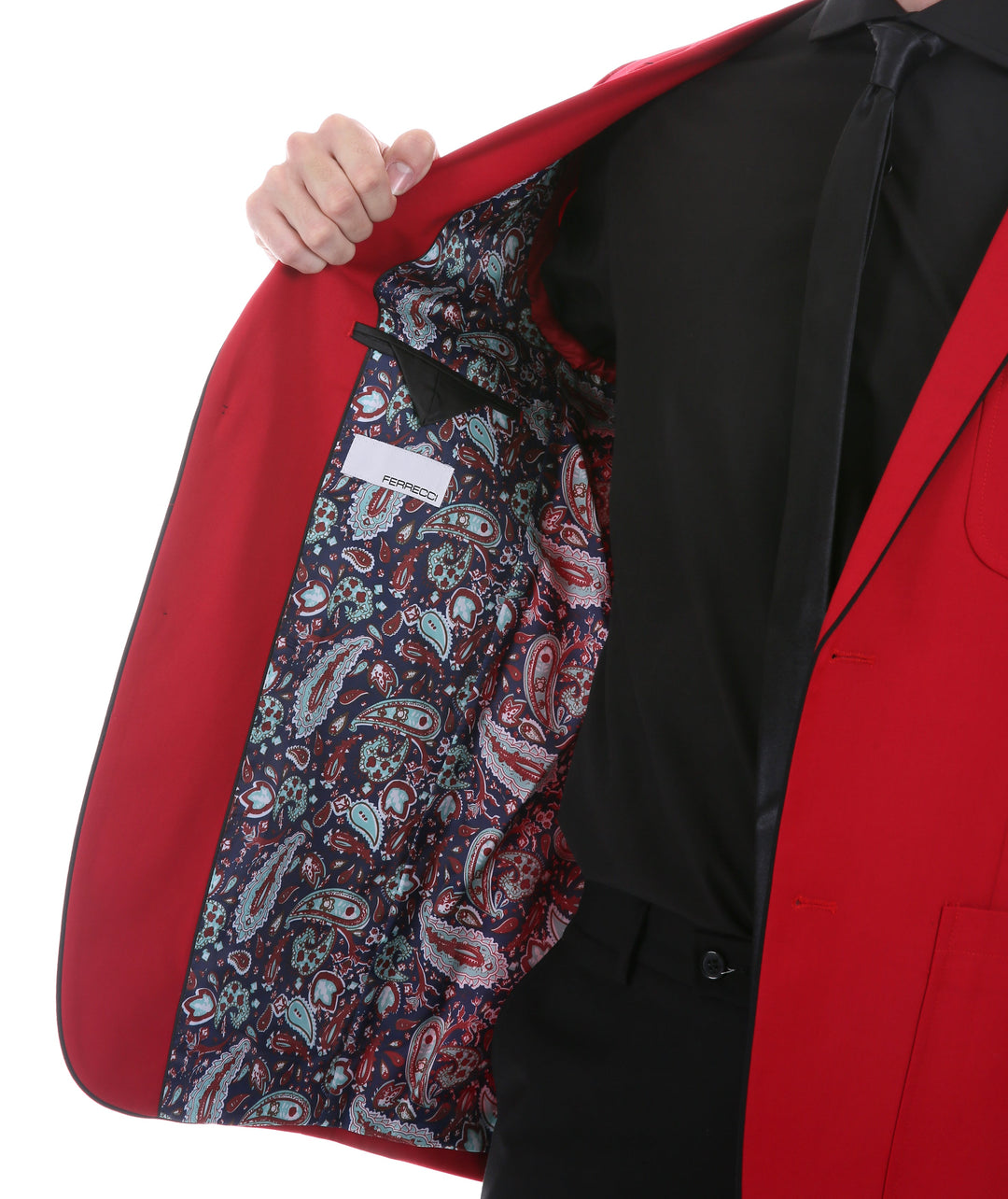 Mens Porter Red Slim Fit Blazer - FHYINC best men&