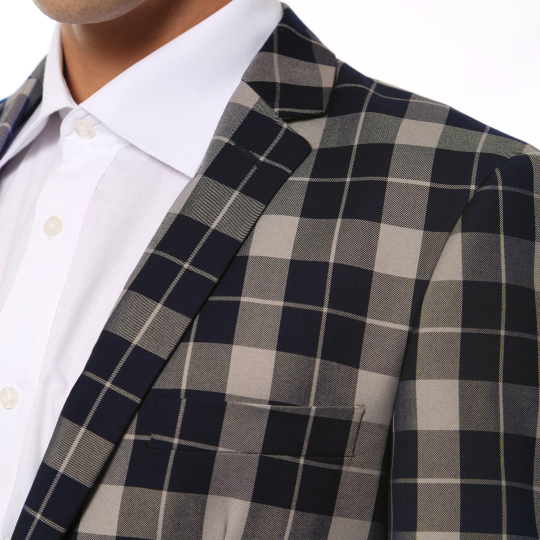 The Preston Plaid Check Slim Fit Mens Blazer - FHYINC best men&