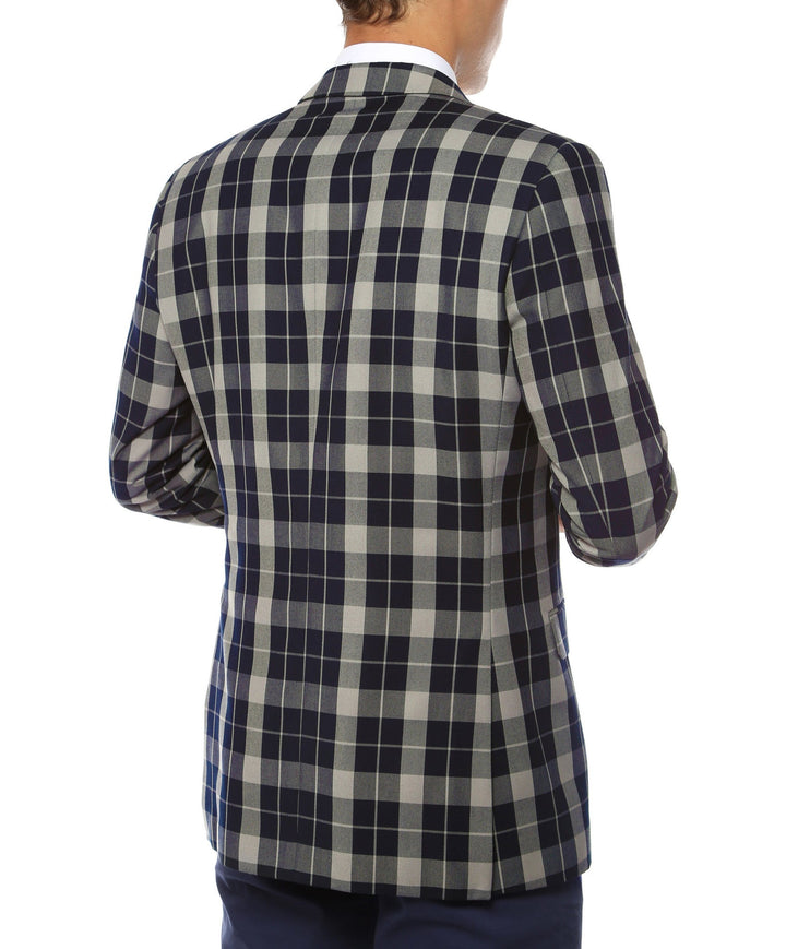 The Preston Plaid Check Slim Fit Mens Blazer - FHYINC best men&