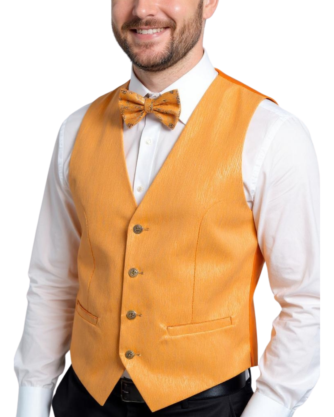 mens orange dress vest Orange Paisley Vest and Tie Set