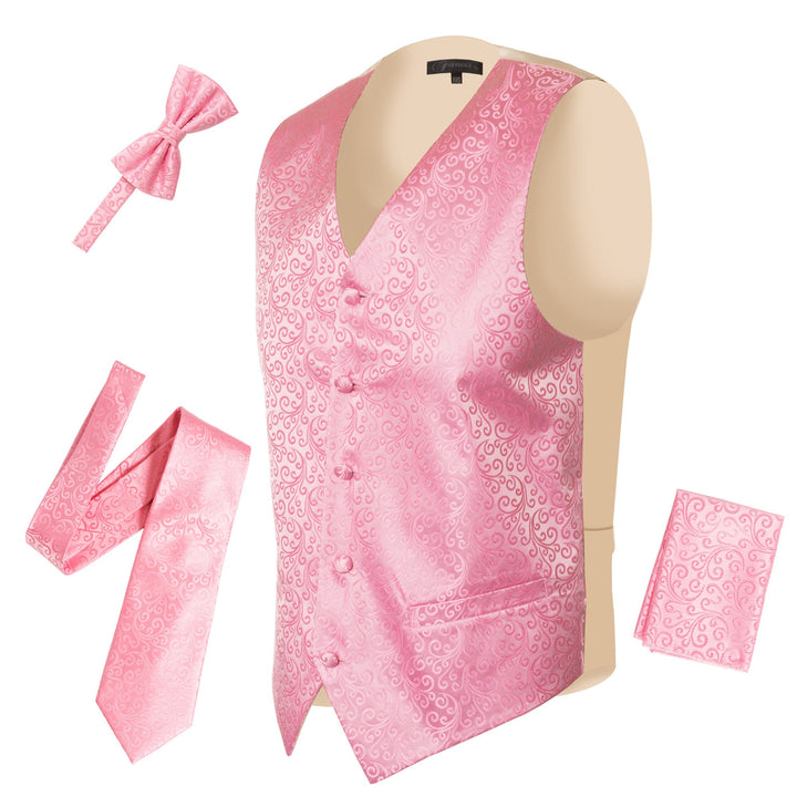 Ferrecci Mens PV50-10 Pink Cream Vest Set - FHYINC best men&
