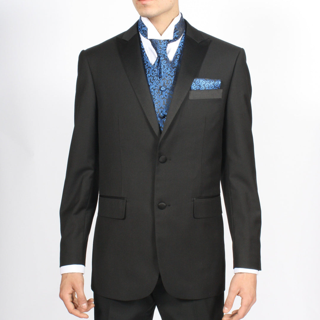 Ferrecci Mens PV50-3 Blue Black Vest Set - FHYINC best men&