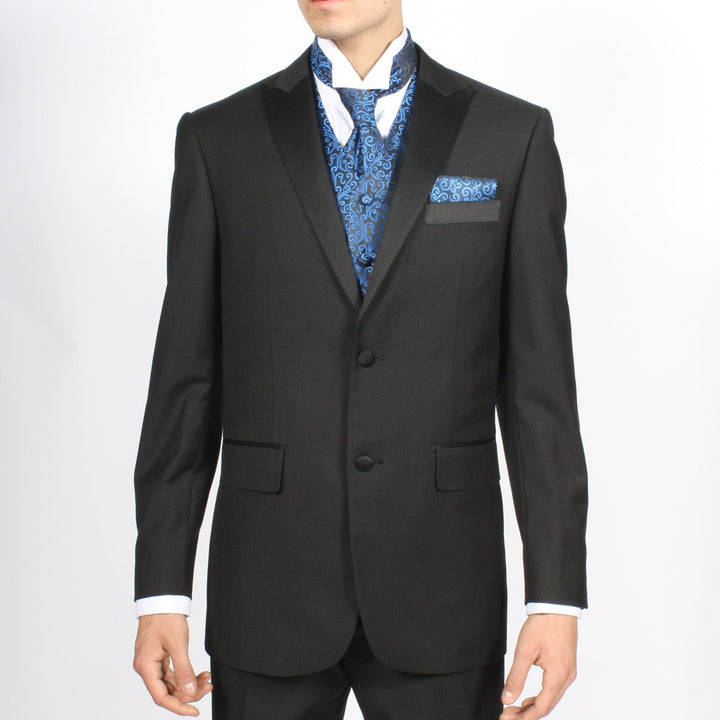 Ferrecci Mens PV50-3 Blue Black Vest Set - FHYINC best men&