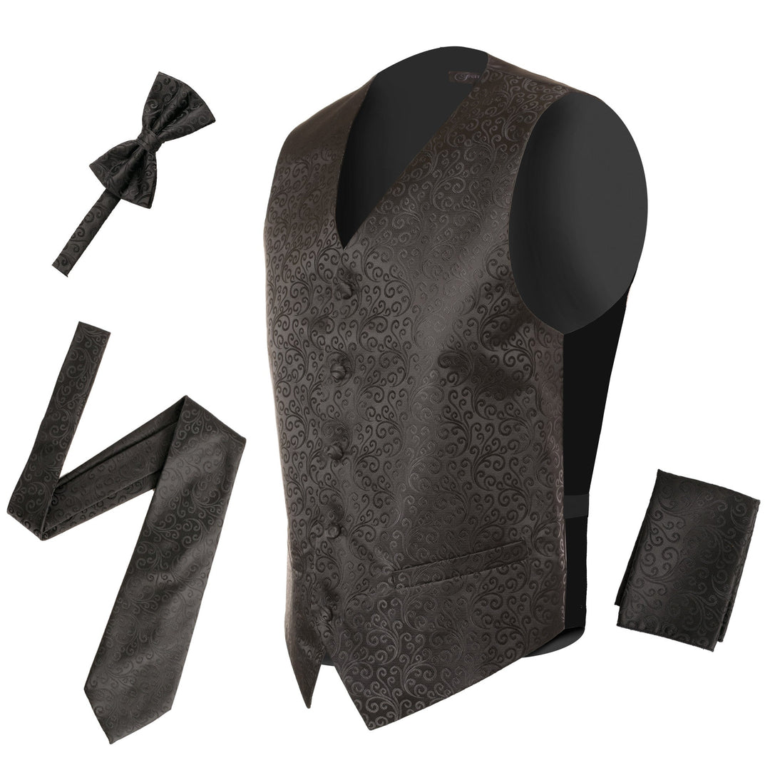 Ferrecci Mens PV50-4 Black Vest Set - FHYINC best men&