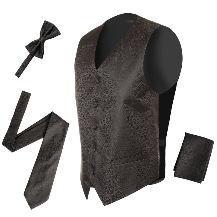 Ferrecci Mens PV50-4 Black Vest Set - FHYINC best men&