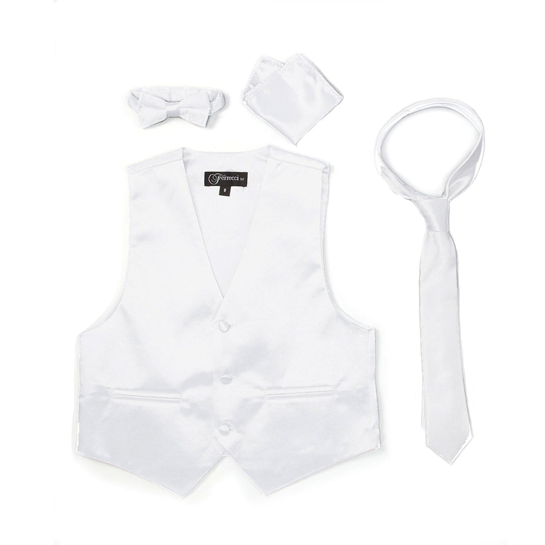 Premium Boys White Solid Vest 600 - FHYINC