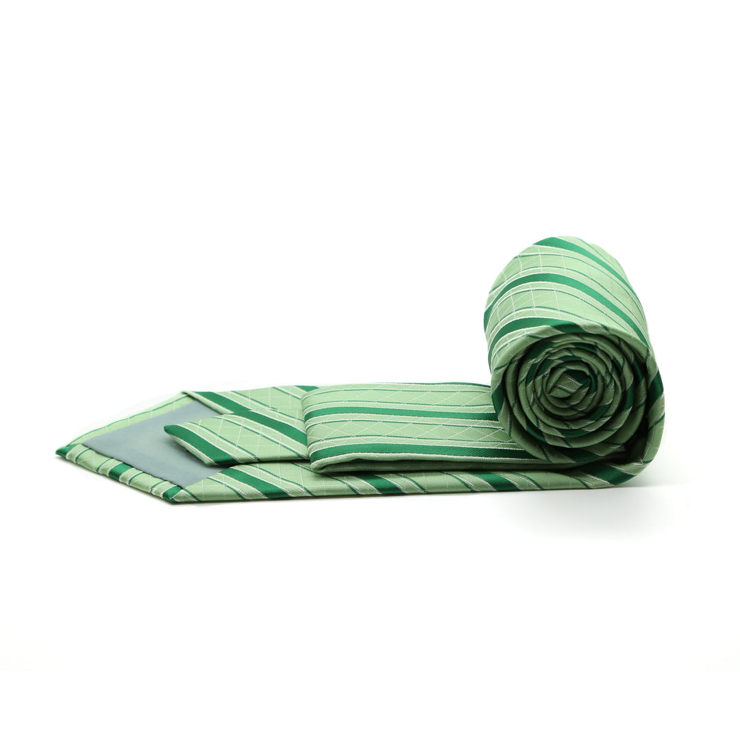 Ferrecci Mens Striped Pattern Necktie with Handkerchief Set - FHYINC best men&
