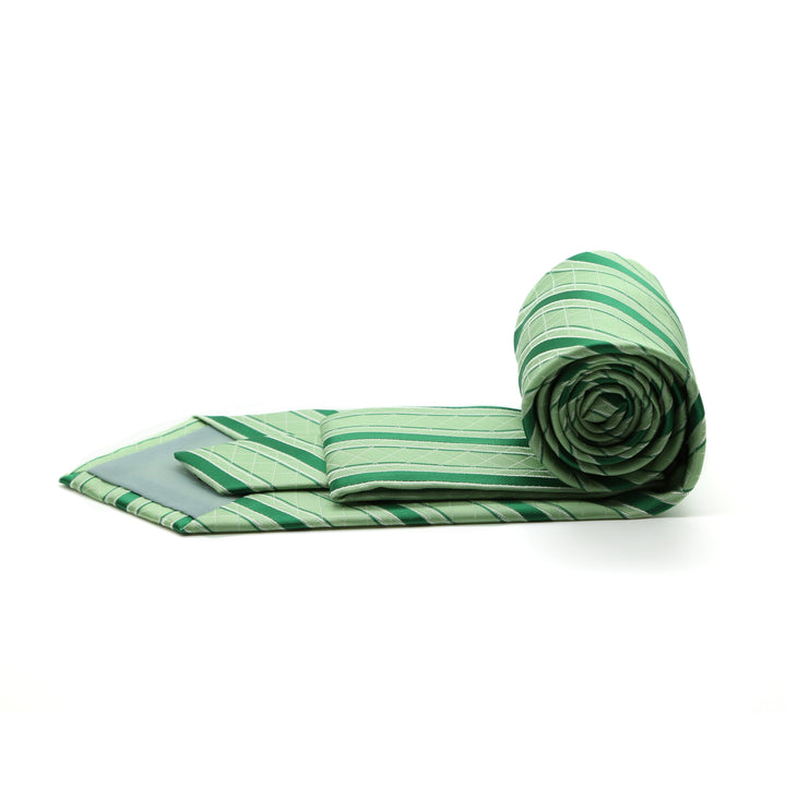 Ferrecci Mens Striped Pattern Necktie with Handkerchief Set - FHYINC best men&