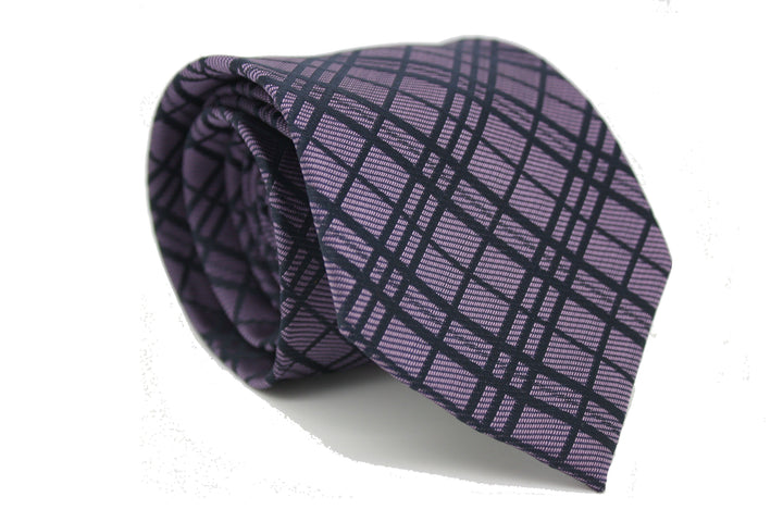 Mens Dads Classic Navy Striped Pattern Business Casual Necktie &amp; Hanky Set RO-7 - FHYINC best men&