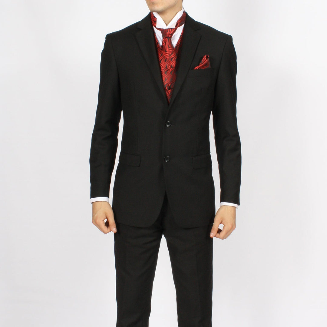 Ferrecci Mens PV150 - Red/Black with Black Back Adjustable Vest Set
