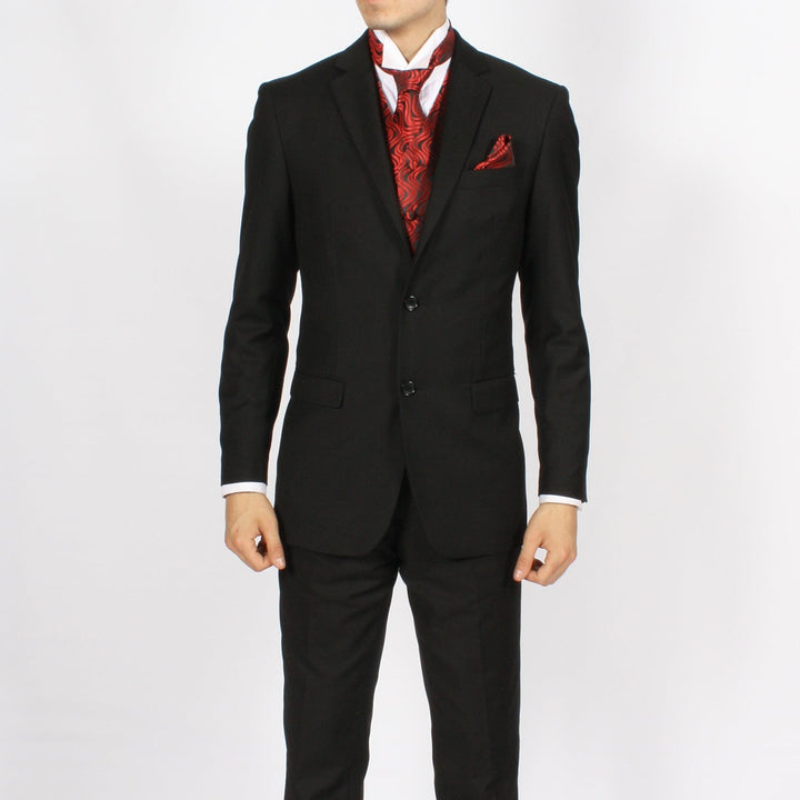 Ferrecci Mens PV150 - Red/Black with Black Back Adjustable Vest Set