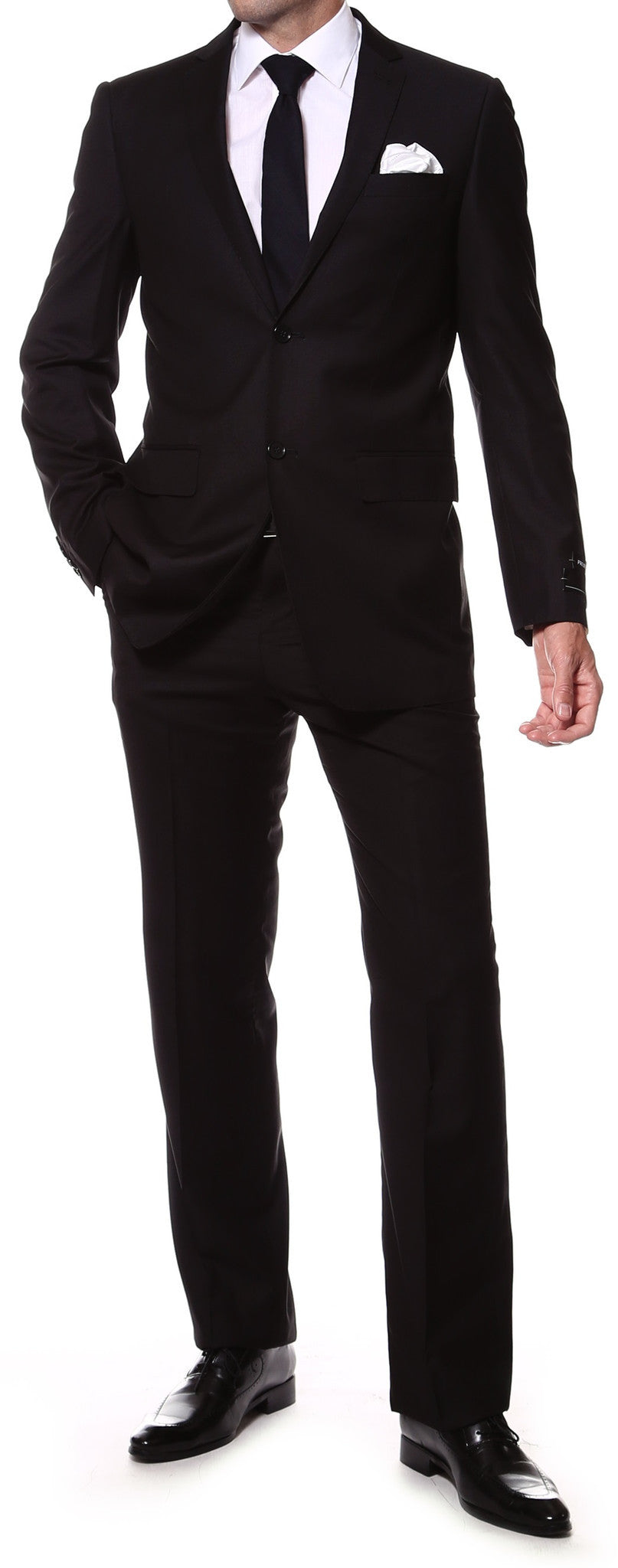 Classic Solid Color Slim Fit Modern Men's 2 pc Suit - FHYINC best men's suits, tuxedos, formal men's wear wholesale