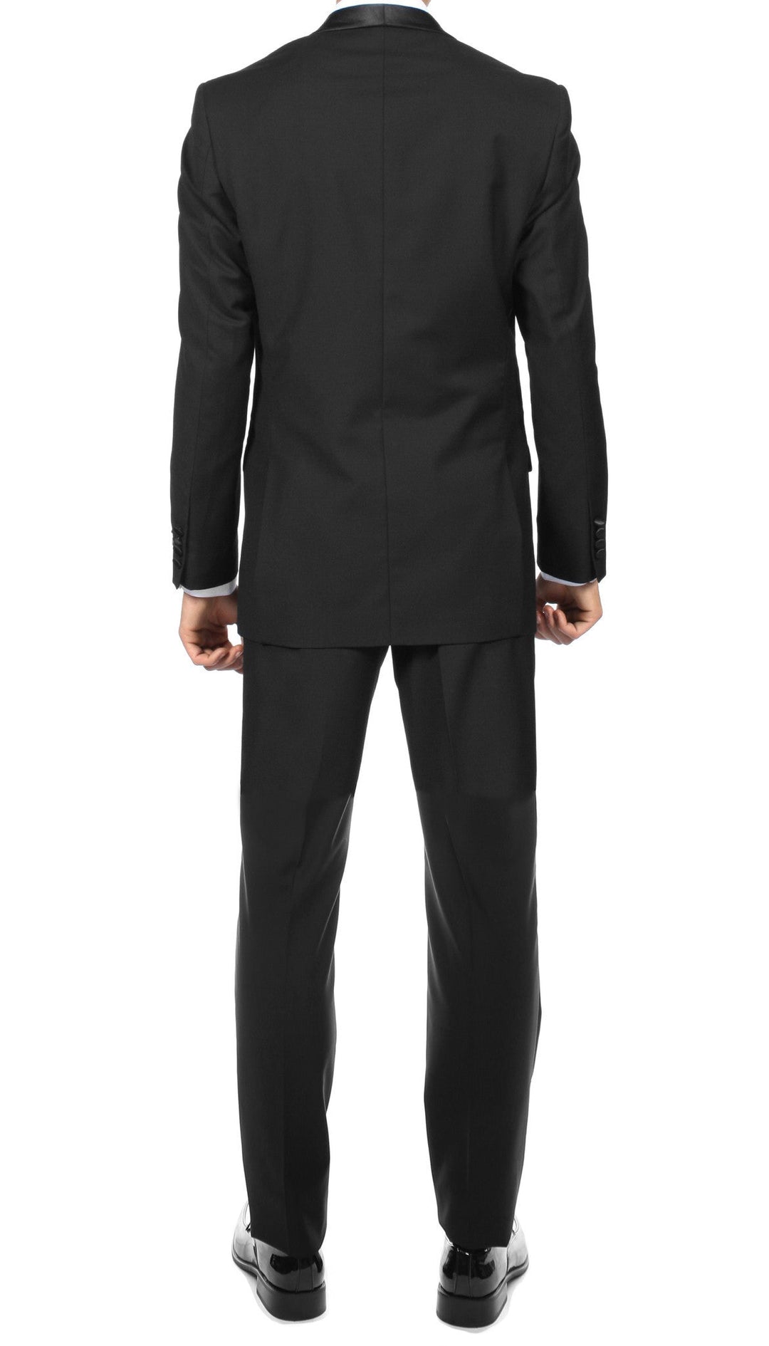 Premium 2pc Shawl Collar Black Slim Fit Tuxedo - FHYINC best men&