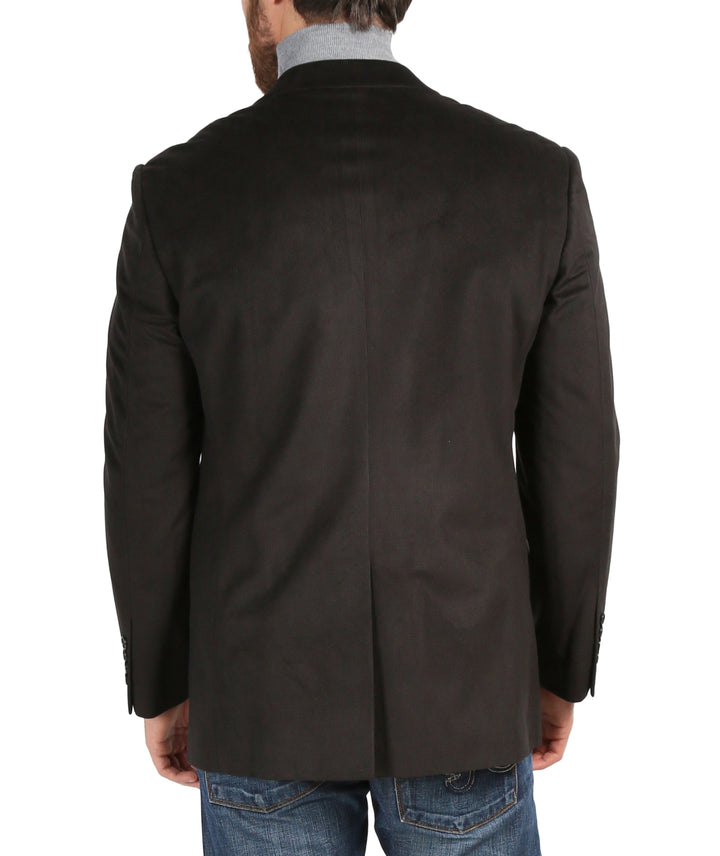 Sinatra Brown Velvet Slim Fit Notch Lapel Pin-Dot Birdseye Blazer - FHYINC best men&