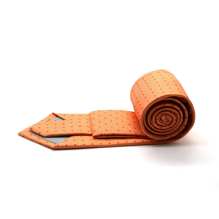 Mens Dads Classic Orange Square Pattern Business Casual Necktie &amp; Hanky Set SO-2 - FHYINC best men&