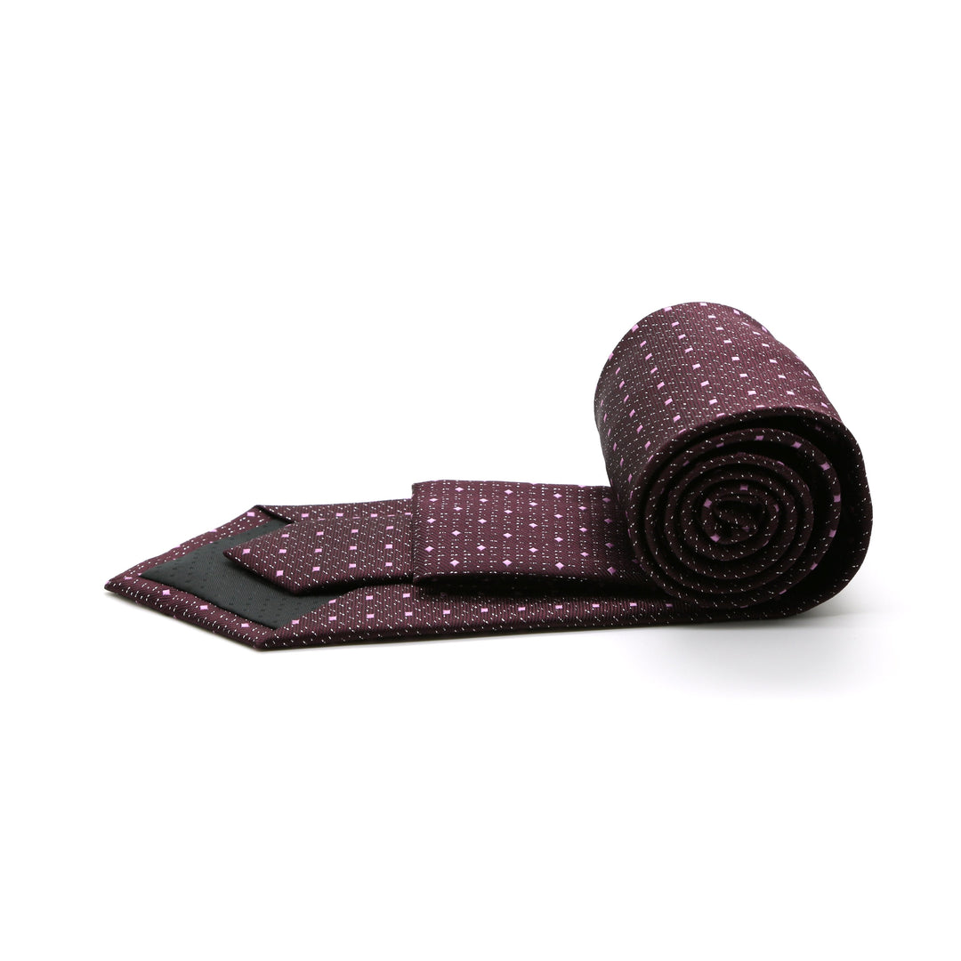 Mens Dads Classic Red Square Pattern Business Casual Necktie &amp; Hanky Set SO-6 - FHYINC best men&