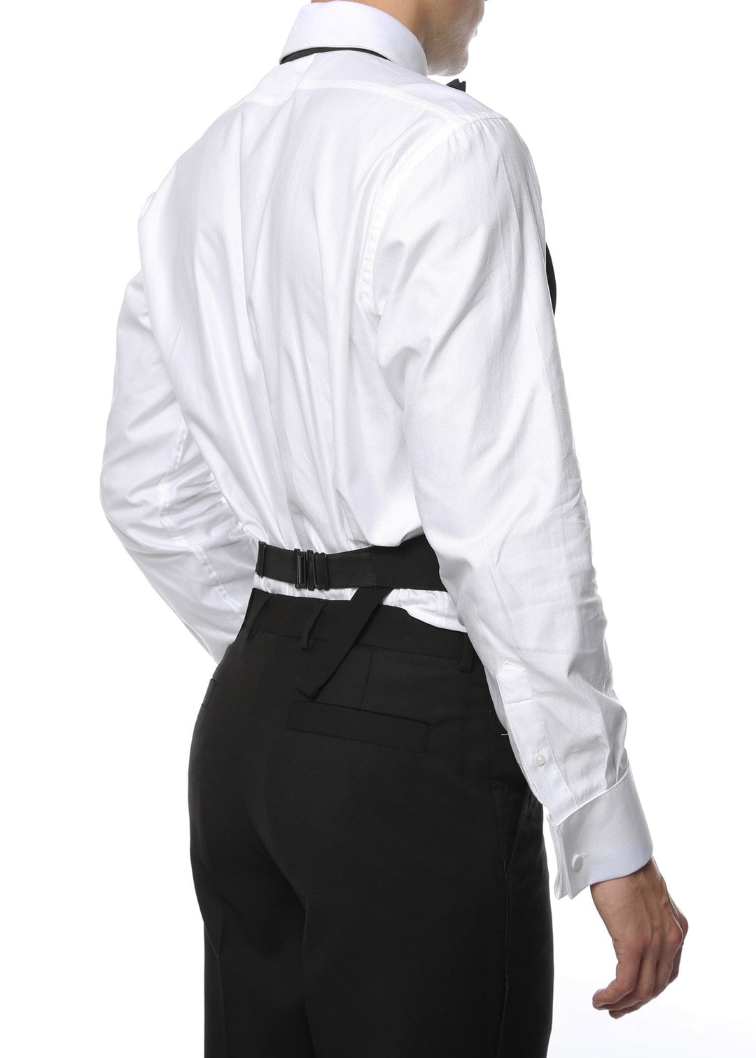 Premium Black 100% Wool Backless Tuxedo Vest  / FIT ALL (S-XL) W SATIN BOW TIE - FHYINC best men&