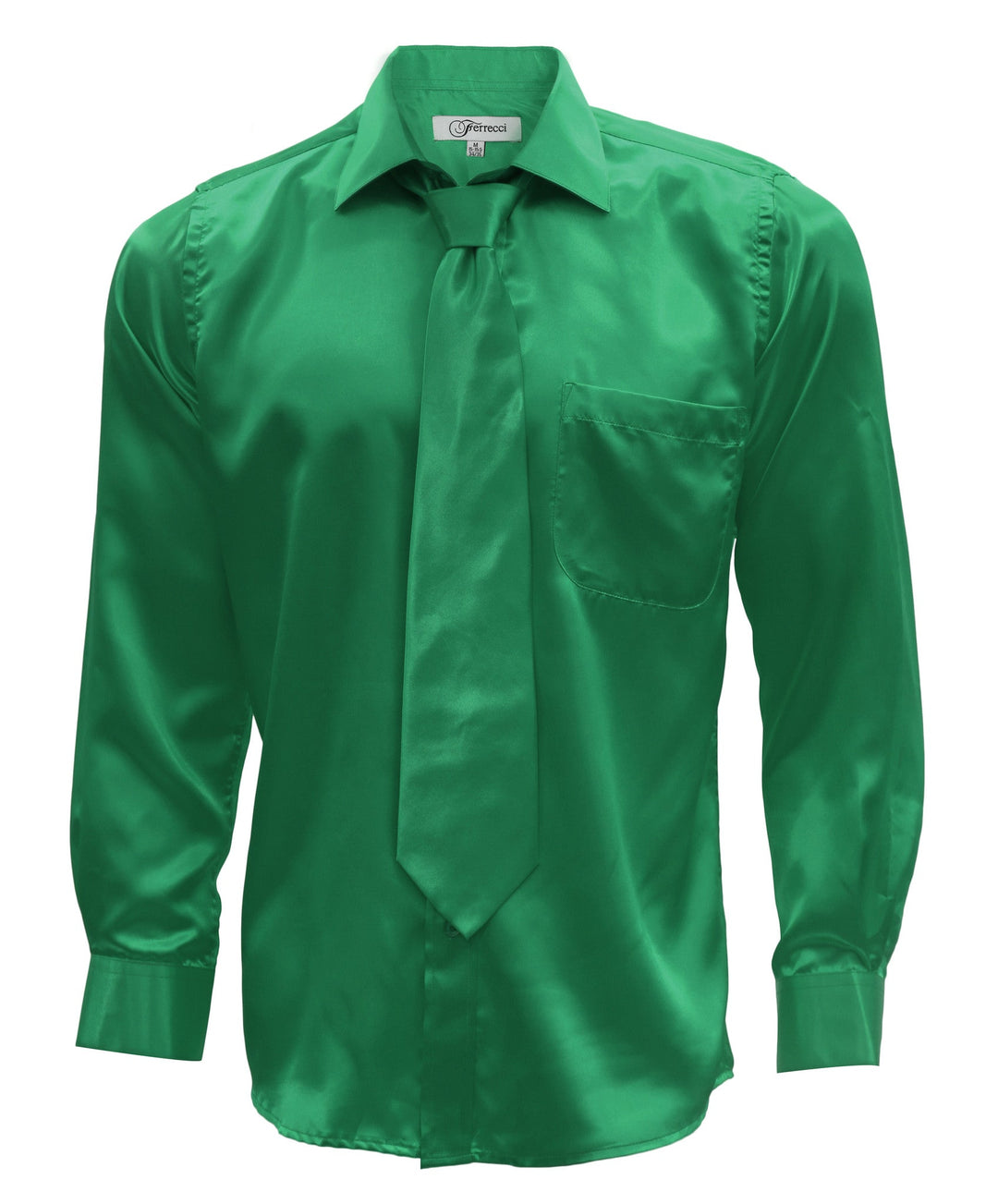 slim fit dress slacks Long Sleeve Satin Blouse main image 1