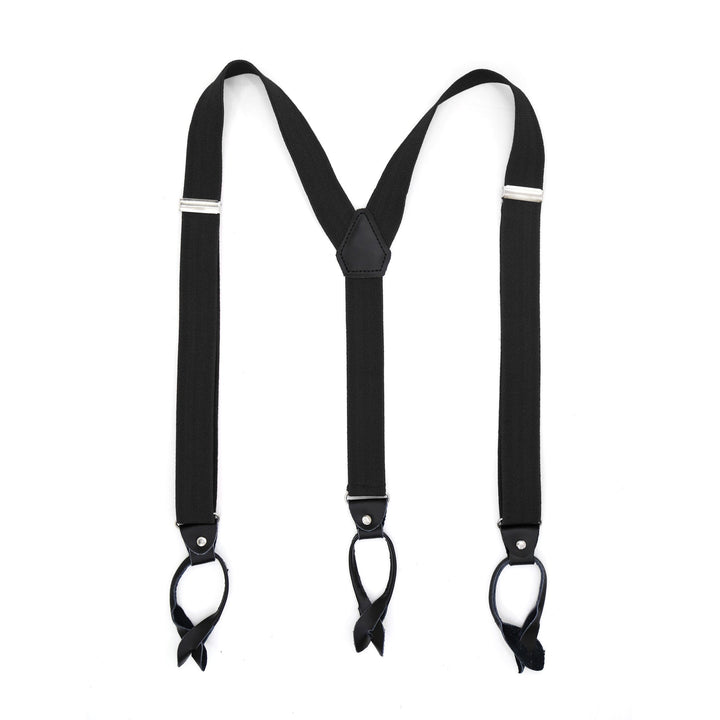 Black Button-End Unisex Suspenders - FHYINC best men&